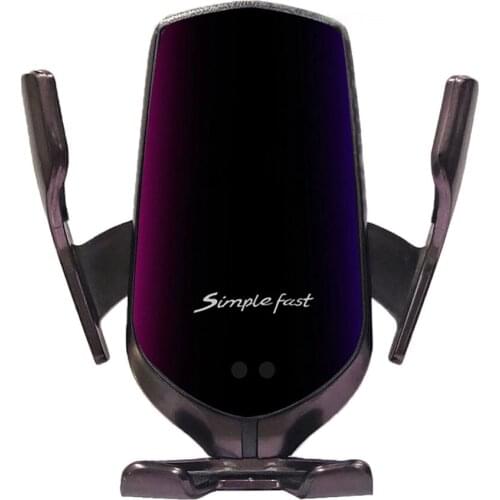 R1 10W Car Wireless Charger Automatic Clamping for IPhone12 for Samsung Infrared Induction Qi Wireless Charger Car Phone Holder