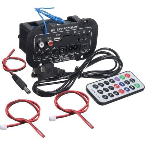 220V Car Bluetooth 2.1 Hi-Fi Bass Power AMP FM USB TF Remote Control Audio Digital Amp Subwoofer Auto Amplifier CAR ACCESSORIES