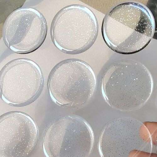Free shipping:1000 pcs/lot silver color glitter epoxy doming sticker for making DIY bottle cap necklaces Mirror Etc