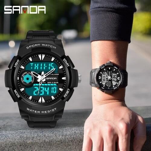 2021 SANDA Sports Multifunction Watch Top Brand Luxury Military Quartz Watch Mens Waterproof Mens Watch Relogio Masculino