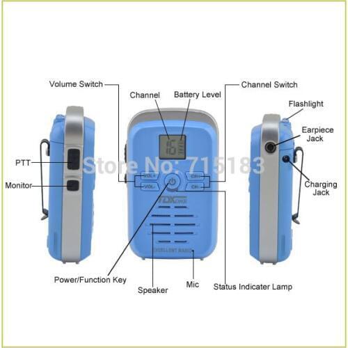 Kids Mini Walkie Talkie TongDaXin TDX-Q3 UHF 440-480MHz 16CH Scan Monitor Emergency Alarm Flashlight Two Way Radio Three Colors