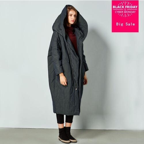 High Quality New Collection loose bat sleeve Hooded Long Down Coat Female Winter Warm Thick Down Jacket wq650 factory outlet