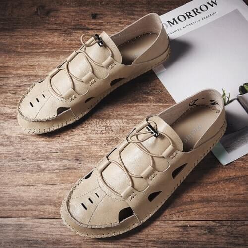 Erkek sandalet homme ritable cuir shoes sandalia rubber sandles sandalsslippers hollow mens sports men sandel slipper fashion v