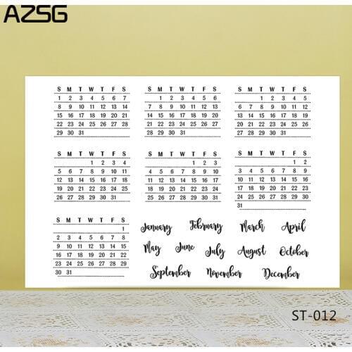 Calendar/schedule Transparent Silicone Stamp/Seal for DIY Scrapbooking/Photo Album Decorative Card Making Clear Stamps Supplies