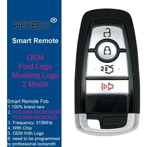 KEYECU OEM for Ford Edge Explorer Fusion Mustang 2017 2018 2019 2020 Remote Control Car Key Fob 315MHz ID49 M3N-A2C93142300
