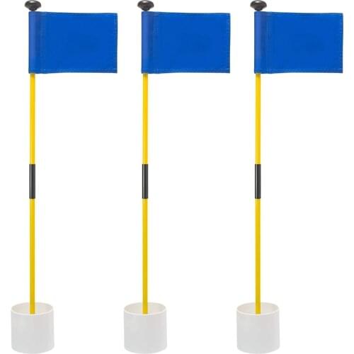 3 Pcs Backyard Practice Golf Hole Pole Cup Flag Sticks,Golf Putting Flagpoles,Golf Flag,Golf Accessories