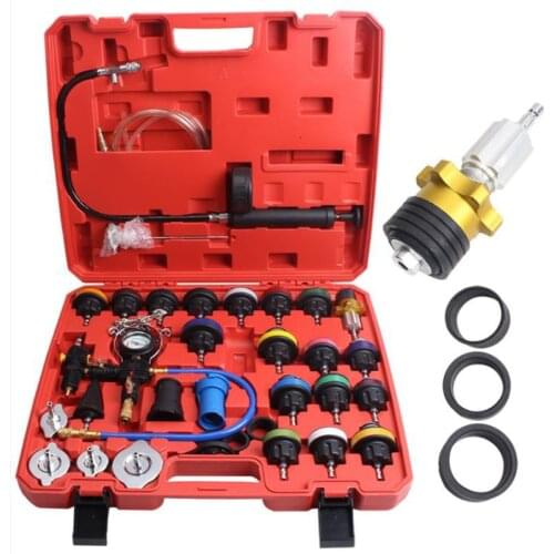 33pcs Universal Radiator Pressure Tester Vacuum Type Cooling System Test Detector Set