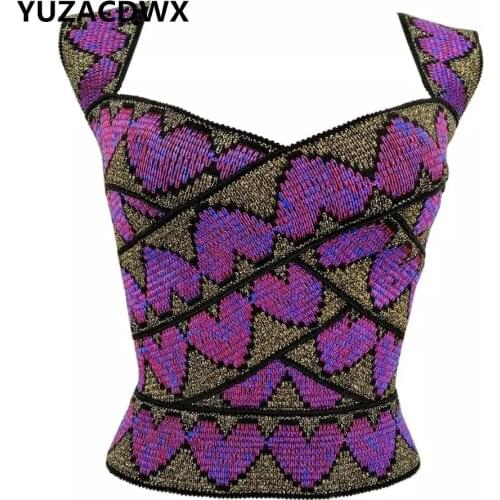 YUZACDWX Heart Crop Top Women Camis Women Camisole 2021 Summer Sexy Sleeveless Slim Low Chest Button Club Roupas Femininas