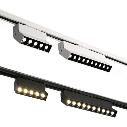 Modern Fashion Dimmable 6W 10W 12W 20W COB LED Square Track Light Strip Spotlight Creative Line Light Collapsible Living Room