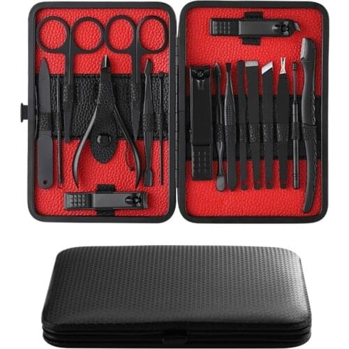 Manicure Kit Nail Clippers Set 18 in 1 Grooming Kit Stainless Steel Professional Pedicure Kit,Nail Scissors,Nail File, Tweezers