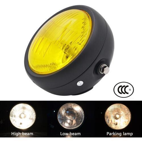 JAER Motorcycle 6 1/2" Headlight for Harley Honda Yamaha Suzuki Kawasaki Cafe Racer Bobber Custom Lamp