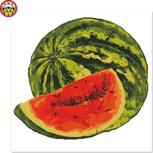 Painting by numbers art paint by number big watermelon Sweet watermelon Decorative paintings Draw on canvas Digital Painting Fam