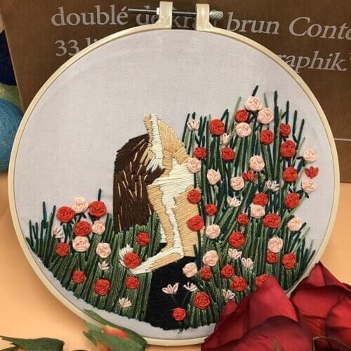 Plant Embroidery Flowers Material Package 3D Embroidery Sewing Kit DIY Handcraft Cross Stitch Supplies Paintings Decor bordado