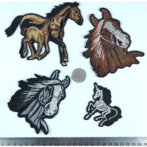 50pcs/lot Unicorn Horse Embroidery Patches Letters Clothing Decoration Accessories Diy Iron Heat Transfer Applique Clothes