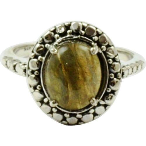 Lovegem Genuine Labradorite Ring 925 Sterling Silver,Size:7.75 , AR3104