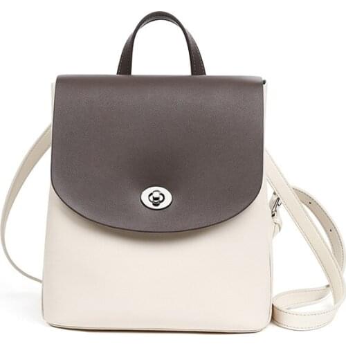 2021 New In Split Leather Women Small Backpack Outdoor Casual Teenager School Bags