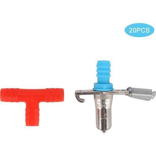 20PCS 3 Way No Rust Durable Three Way Double Spring Rabbit Drinking Fountain Drinker Water Feeding Nipple Supplies