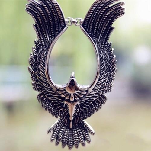 Fine Hand-made Retro New Style Wings Spread Eagle Pendant Men and Women Jewelry Accessories Necklace