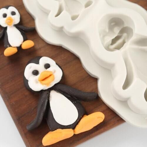 Cute penguin Shaped silicone mold for confectionery chocolate fondant cake decoration baking used molding tools