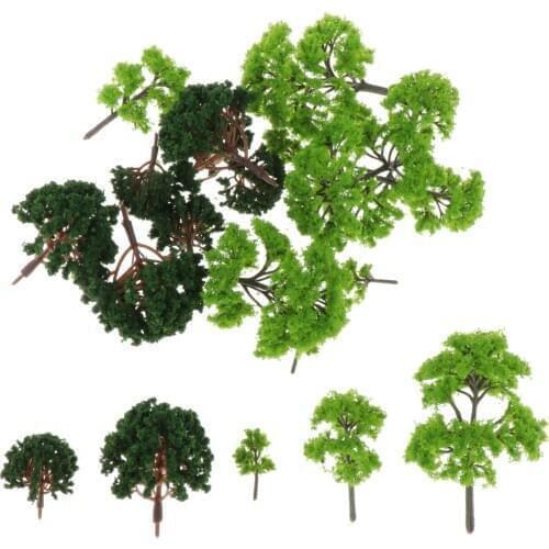Mixed Artificial 20x Scenery Model Tree Miniature Multi Scale DIY Building Model Crafts Fairy Garden Scene Landscape Layout