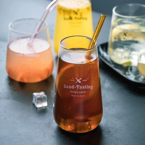 *Big Belly Glass Cup Tall Mugs Cold Drinking Dessert Explosion-proof Transparent glass Mug High Temperature Resistance Tea Cup