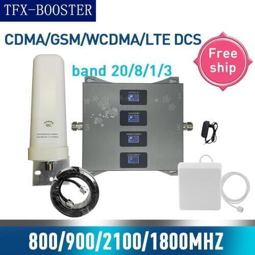 TFX-BOOSTER 800/900/1800/2100mhz Four-Band Booster Cellular Amplifier GSM Mobile Signal Booster 2G 3G 4G LTE Cellular Repeater