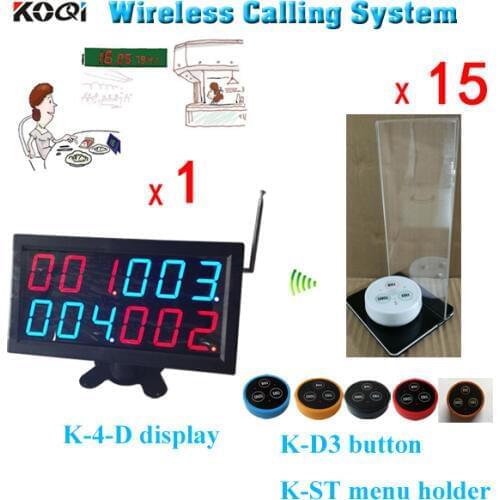 Smart Wireless Restaurant Order Kitchen Equipment K-4-D + K-D3-White + K-ST-Black Waiter Calling System