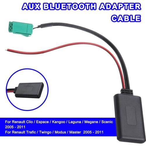 Vieruodis 12v+ Car bluetooth Module AUX Adapter Wireless Radio Stereo AUX-IN Cable For Renault Kangoo Megane Scenic 2005-2011