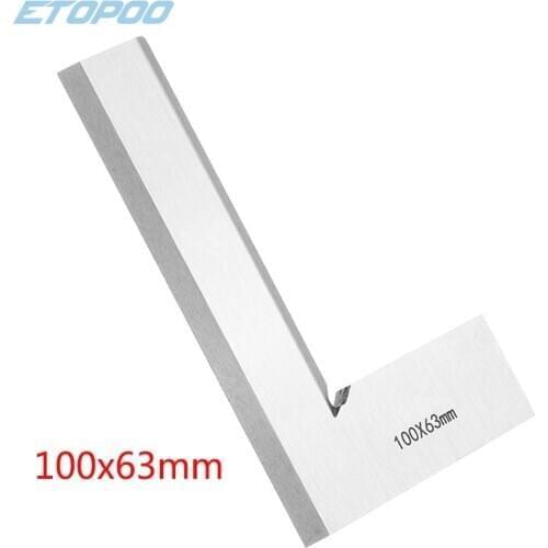 High quality Silver Tone Stainless Steel 100 x 63mm Bladed L Square Ruler