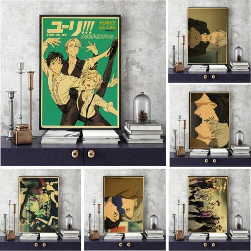YURI!!! on ICE Retro Poster Vintage poster Wall Decor For Home Bar Cafe Painting Gifts Dormitory decoration