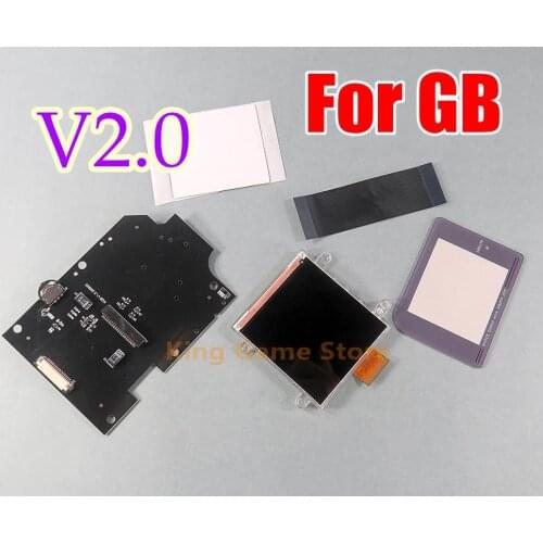 1set/lot Highlight V2 IPS Full Screen Kits for GB DMG IPS V2.0 Backlight Brightness LCD Screen 36 retro color combinations