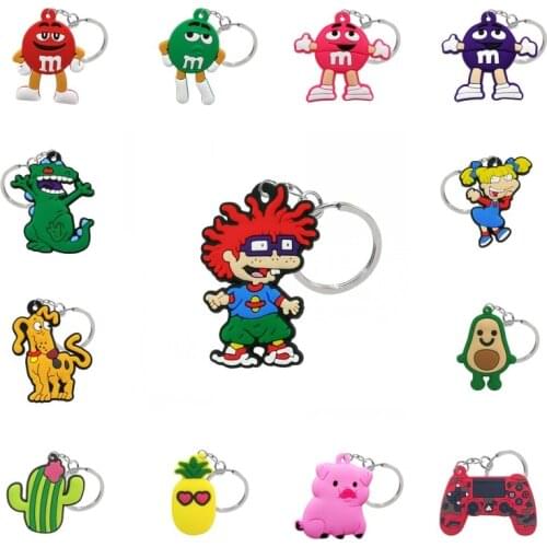 1pcs PVC Pendant Keychain Action Key Ring Holder Kid Gift Trinkets Accessory Jewelry Key Chain for Car Keys Decoration