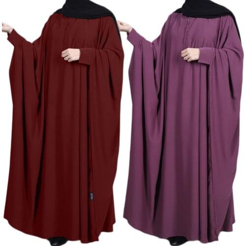 1pc Saudi Arabia Dubai Long Prayer Dress Islamic Female Burqa Clothing Muslim Loose Abaya Caftan Hijab Ramadan Women Worship New