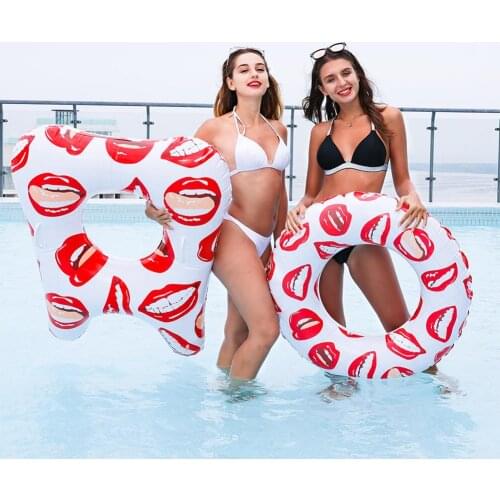 1pc PVC Teeth Pattern Swimming Ring Inflatable Pool Floats Grown-up Swimming Aid for Adult