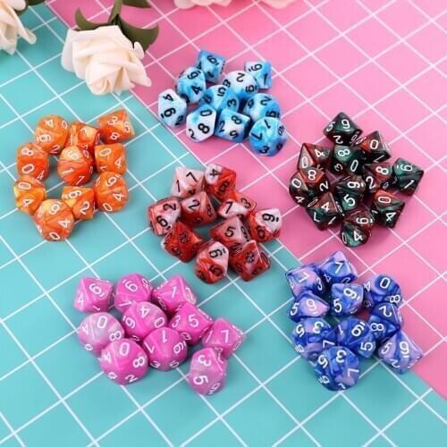 10pcs/set 10 Sided D10 Polyhedral Dices Numbers Dials Desktop Table Board Game