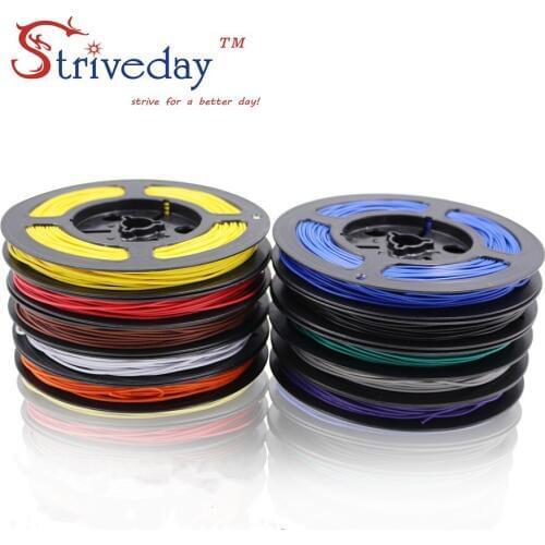 100m/roll 328ft UL 100724awg Stranded Wire Electrical line PCB Cable Line Airline Tinned Copper Copper Wire DIY