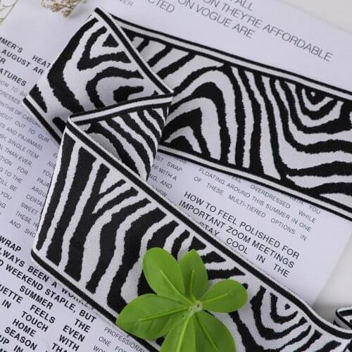 25M/lot 6cm Wide Black And White Striped Jacqurd Lace Ribbon Belt Curtain Lace Trim Webbing DIY Sewing Sofa Curtain Accessories