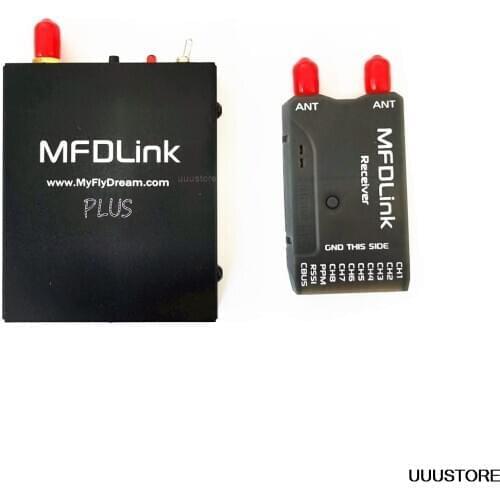 New 50KM Long Range MFDLink Rlink 433Mhz 16CH 1W RC UHF System Transmitter w/8 Channel Receiver TX+RX Set For high fpv quality