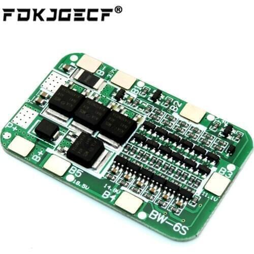 6S 15A 24V PCB BMS Protection Board For 6 Pack 18650 Li-ion Lithium Battery Cell Module