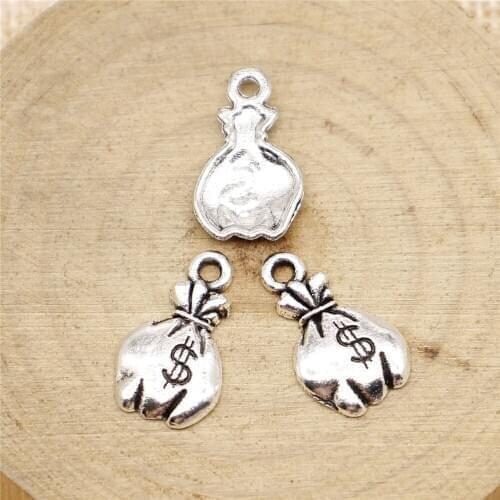 Free shipping 65pcs 19x11mm antique silver purse charms diy retro jewelry fit Earring keychain hair card pendant accessories