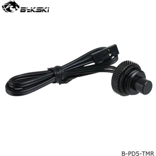 Bykski Water Cooling Plug Temperature Probe ,Temperature Measuring Plug,Silver,Black,B-PD5-TMR