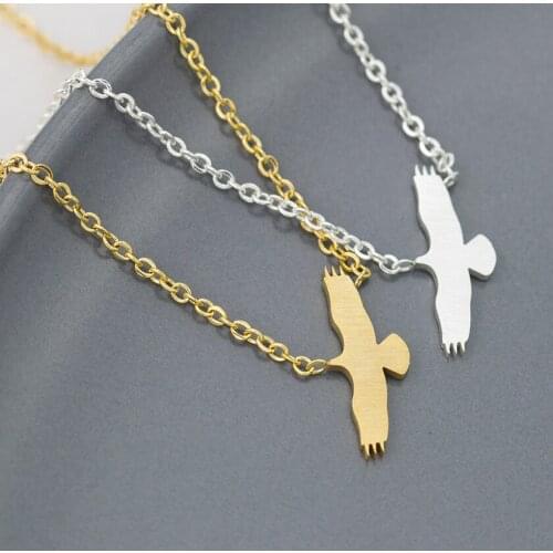 V Attract 10pcs Bird Choker Stainless Steel Chain Cute Eagle Pendant Necklace Women Men Vintage Jewelry Animal Colar Masculino