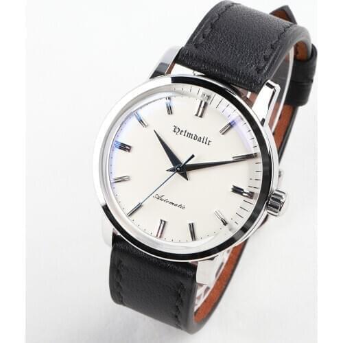 HEIMDALLR Luxury Mens Watch White Dial Classical Watch Mineral Glass Miyota 8215 Automatic Movement Mens Mechanical Watch