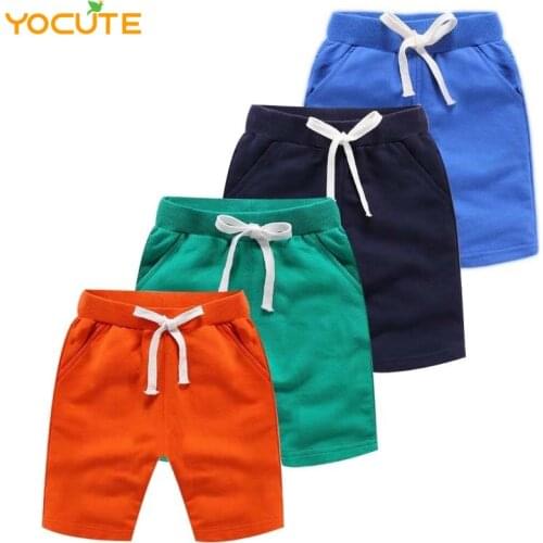 Childrens Clothing Boys Pants Shorts Kids Korean Style Fashion Baby Boy Pure Color Cotton Pockets Sports Spring Summer Hot Sale