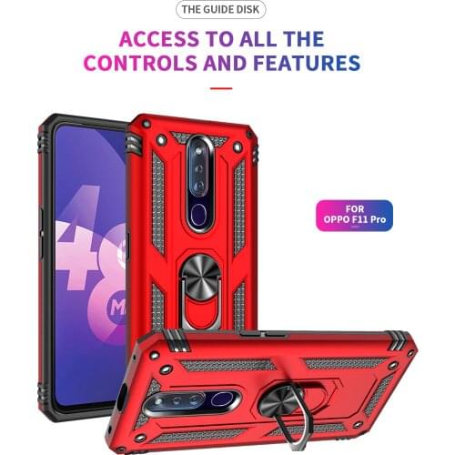 For OPPO F11 Pro Case F11Pro Armor Rugged Military Car Holder Ring Cover For Oppo f11pro Cases F 11 Pro F11 11pro Coque Fundas