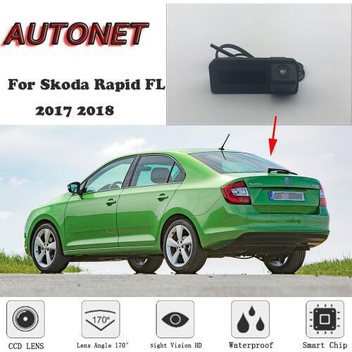 AUTONET Rear View camera For Skoda Rapid FL 2017 2018/Original Factory Style/Instead of Original Factory Trunk Handle Camera