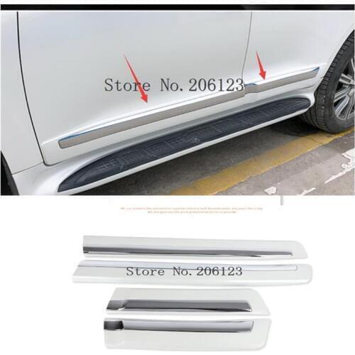 Chrome Car-Styling Body Side Door Moulding Trim Kits 2008-2017 Pearl White Black For Toyota LC Land Cruiser 200 Accessories