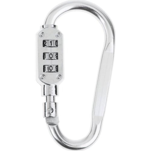 MagiDeal Multi-purpose Aluminum Lock Combination Carabiner Keychain Use For Outdoor Camping Hiking ,Suitcase Luggage
