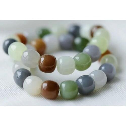 Natural Xinjiang Hetian jade old bead bracelet female and male multi-treasure bracelet