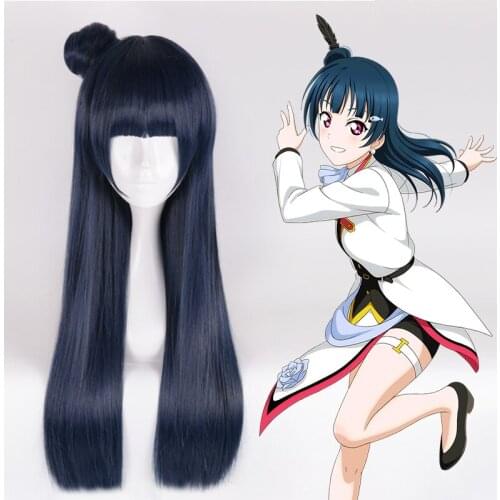 Anime Love Live Sunshine Cosplay Wigs Tsushima Yoshiko Cosplay Wig Heat Resistant Synthetic Wig Halloween Party Women Wigs